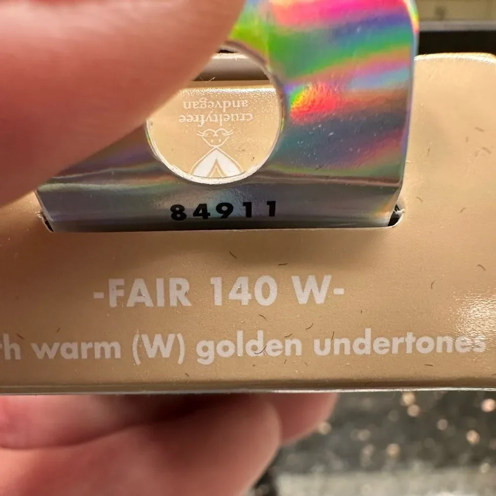 E.L.F. Camo cc cream fair 140 with warm golden undertones foundation.